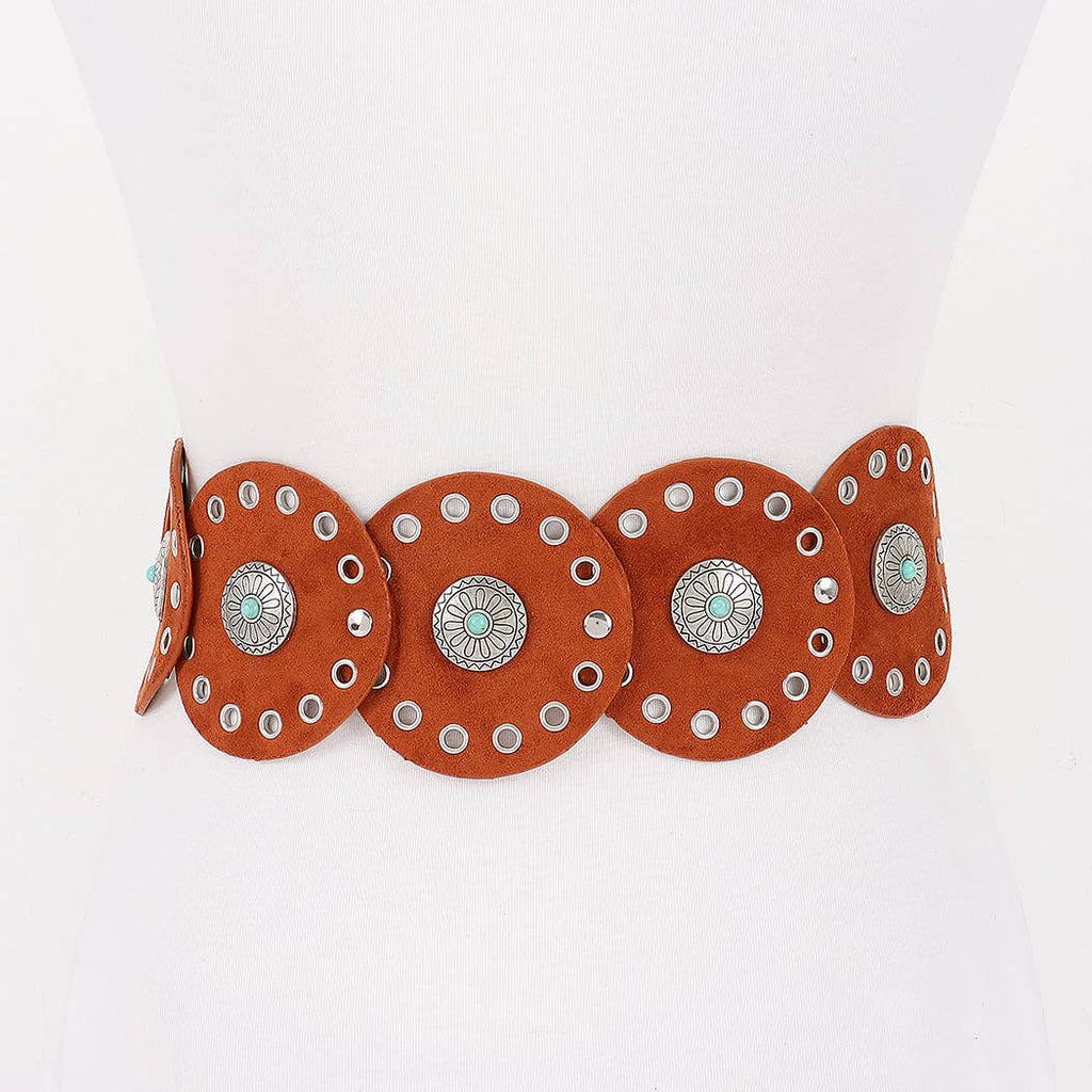 Faux Suede Disc Plus Size Belt