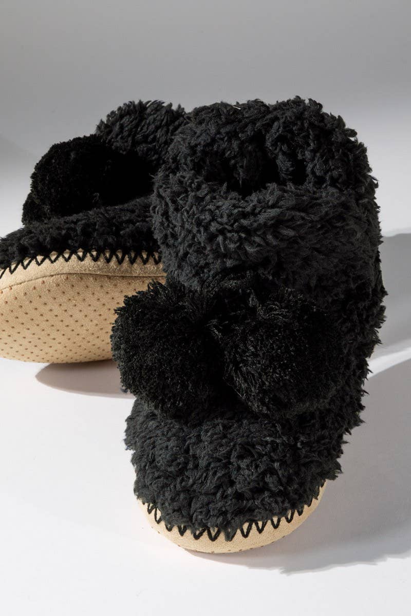 Cozy Booties Slipper with Ball Accent