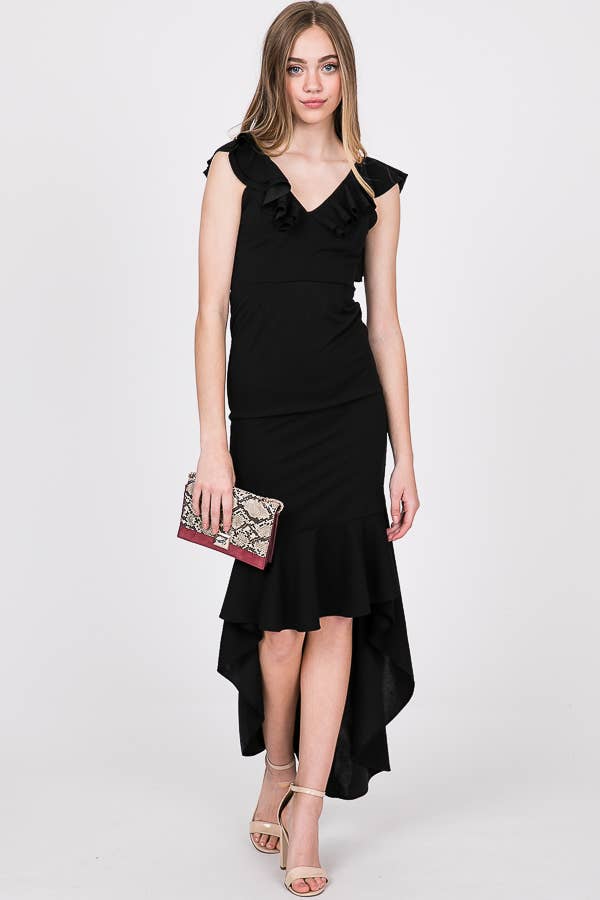 Casual Hi-Low Fishtail Midi Dress for Women 5004IMD