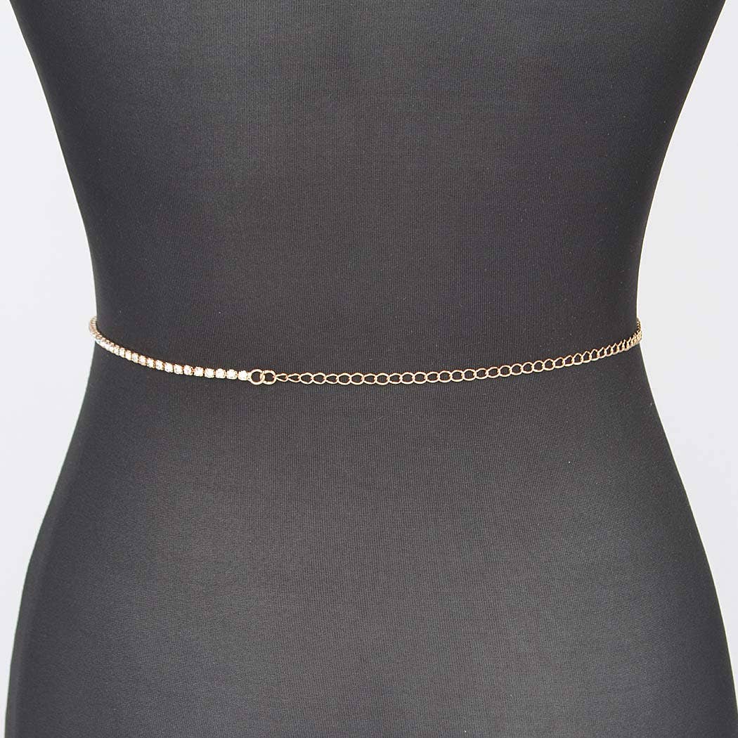 Rhinestone Plus Size Chain Belt