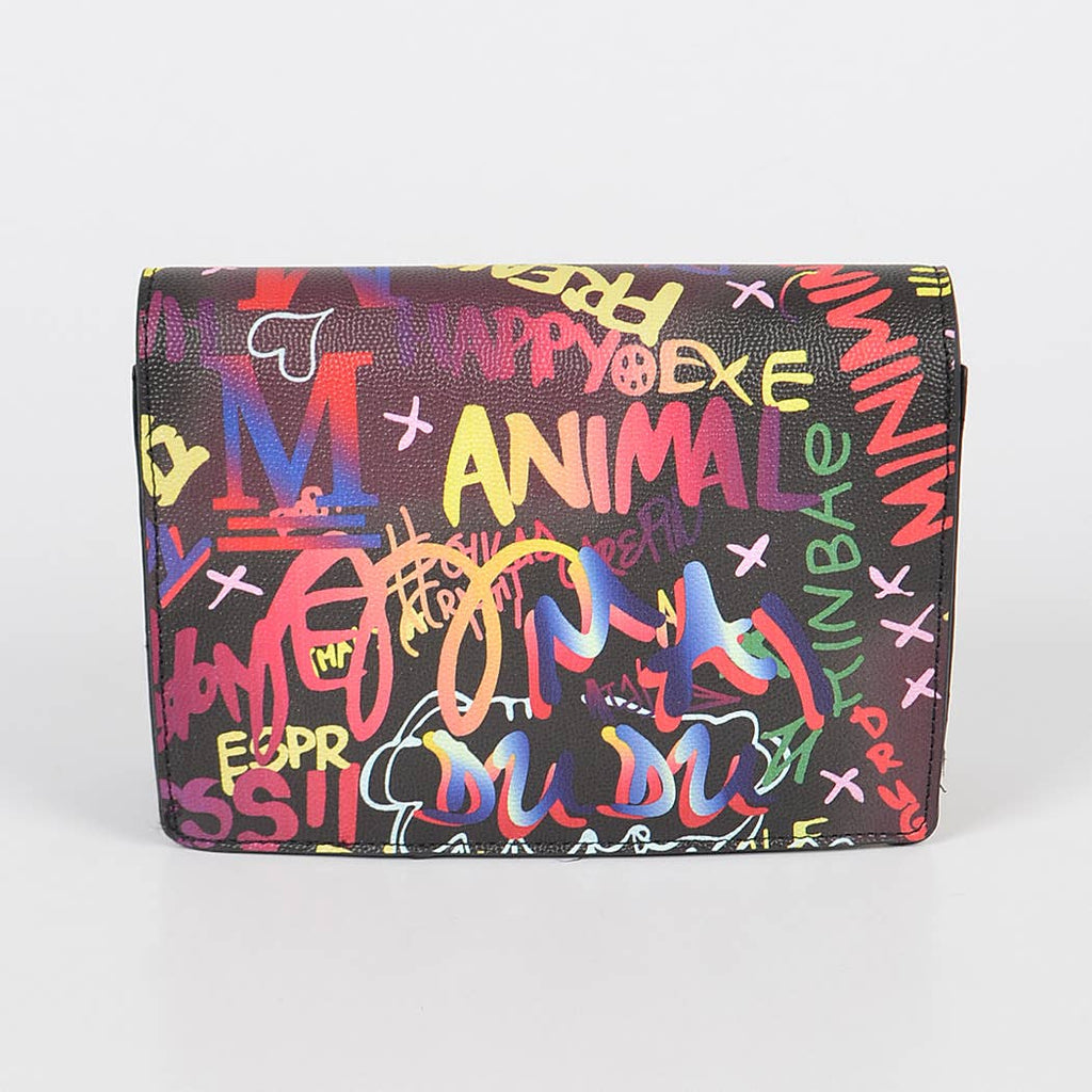 Oversized Chain Graffiti Cross Body Bag