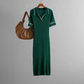 Colorblock Polo Knit Dress