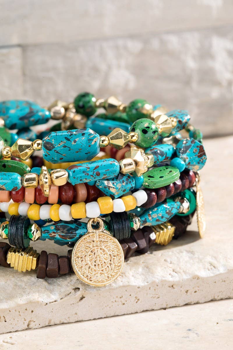 Multi Layered Semi-Precious Stone Bracelet