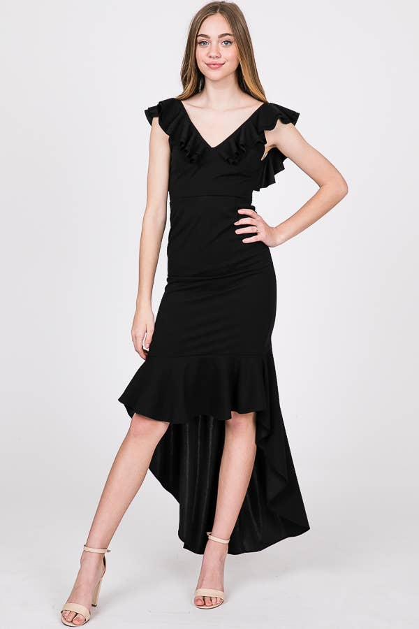 Casual Hi-Low Fishtail Midi Dress for Women 5004IMD