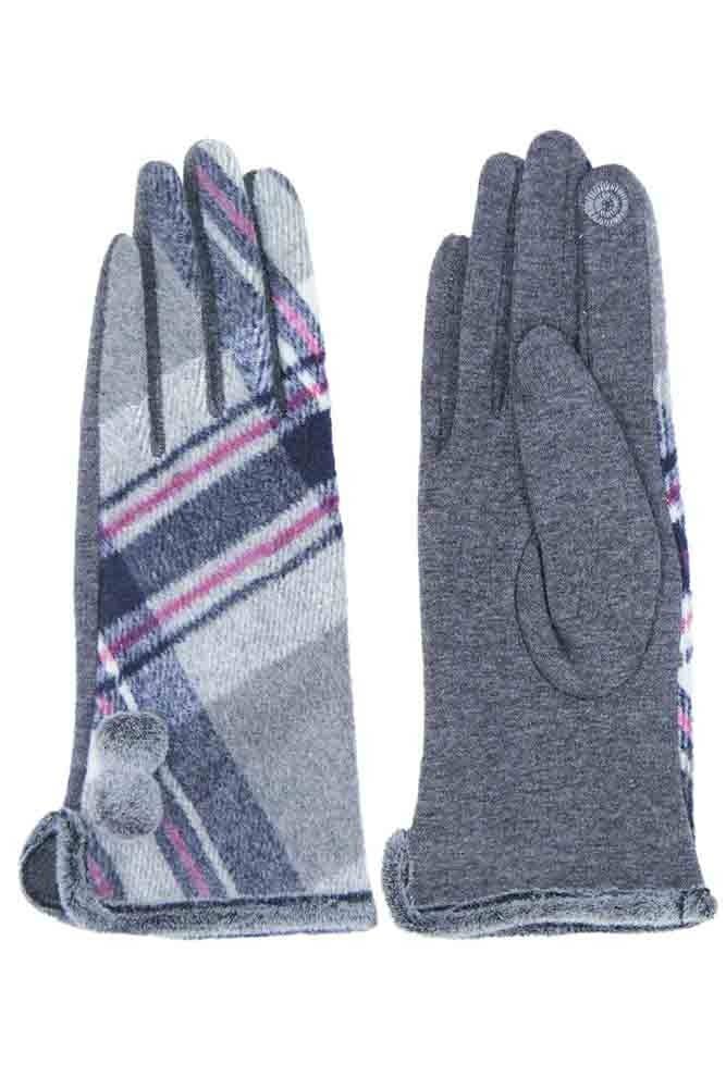 Plaid and Check Smart Touch Gloves