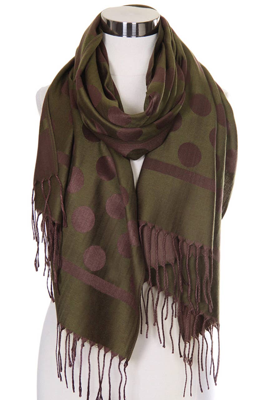 Polka Dot Pattern Pashmina Scarf