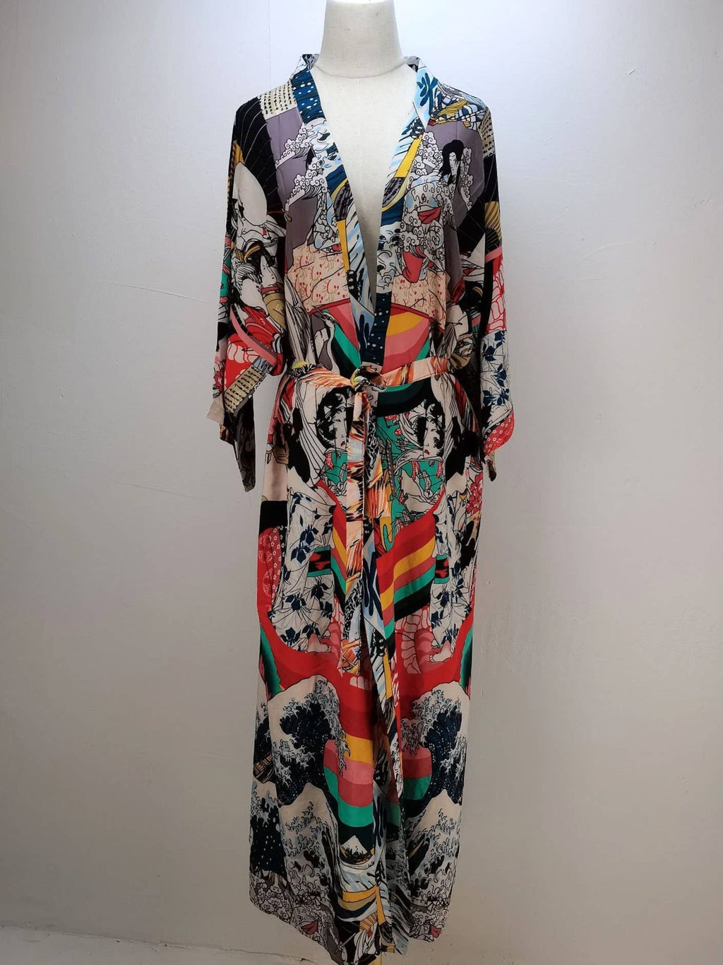 Bohemian Printed Resort Beach Cover-Up Kimono
