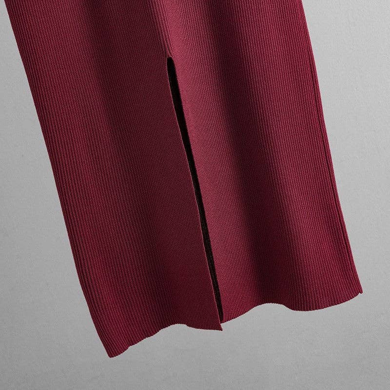 Solid Color Slim Stretch Knit Sleeveless Dress