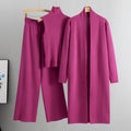 Knitted Vest, Cardigan, And Pants Set