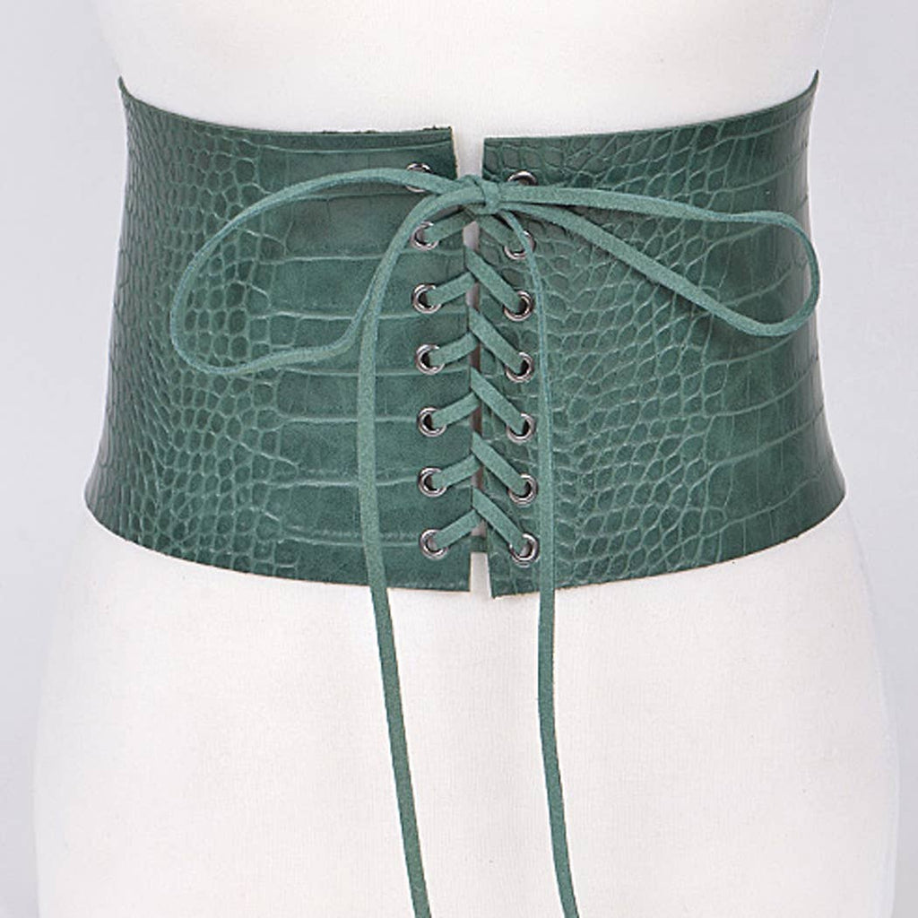 PLUS SIZE - WIDE FRONT TIE CORSET LADY BELT