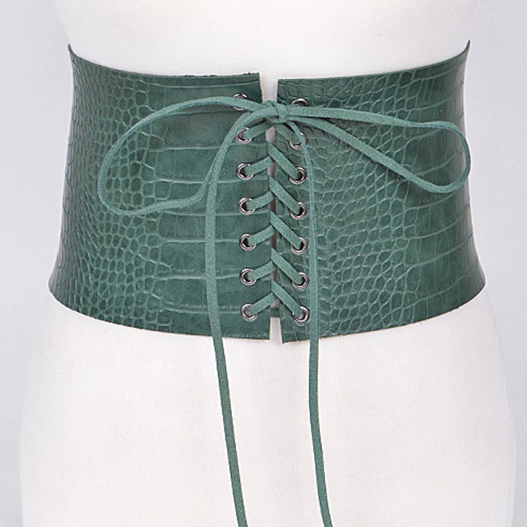 PLUS SIZE - WIDE FRONT TIE CORSET LADY BELT