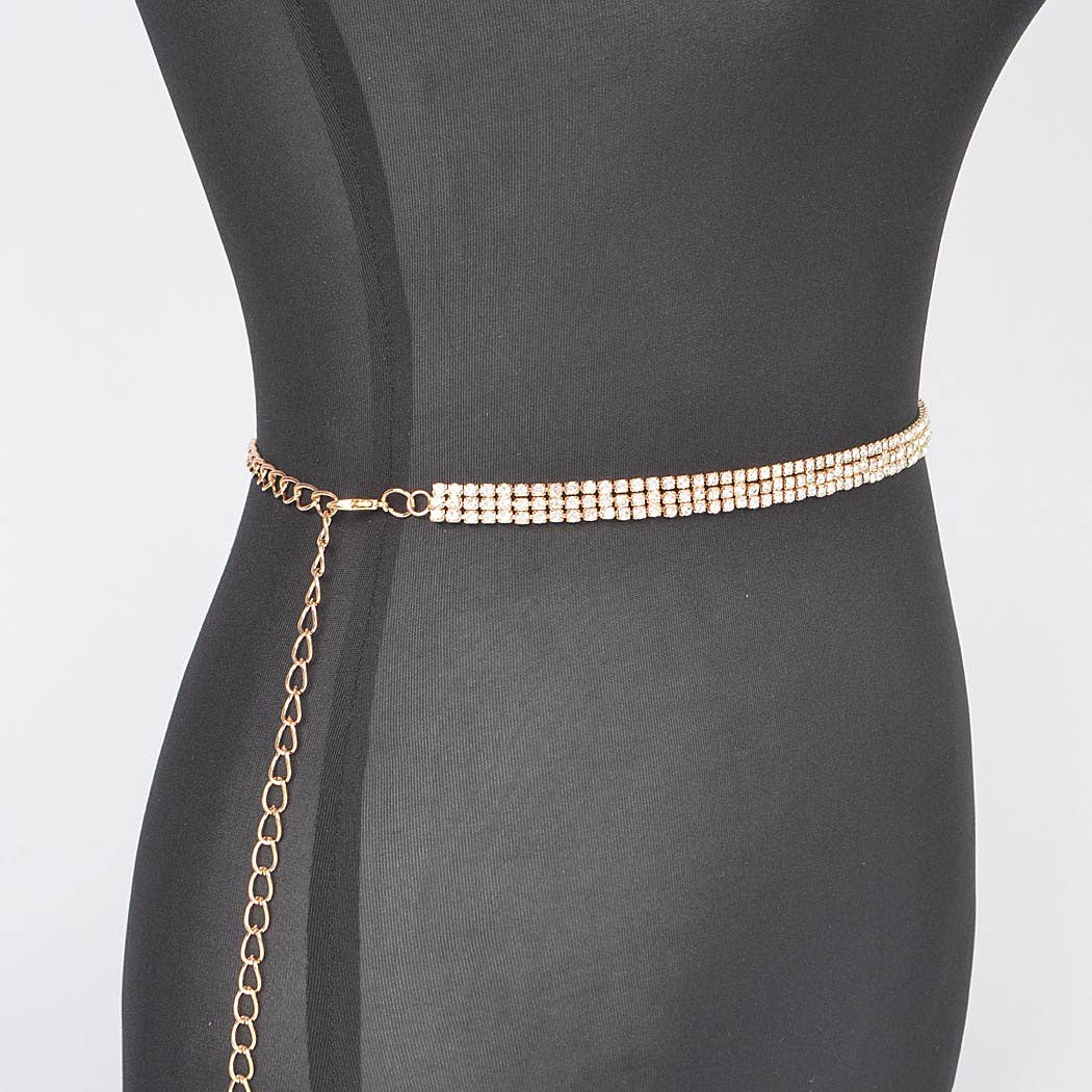 Rhinestone Plus Size Chain Belt