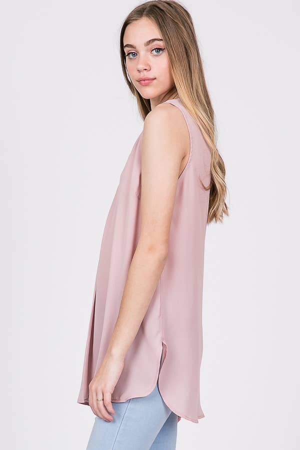 Light Blue Sheer Sleeveless Tank Top 5014IMT
