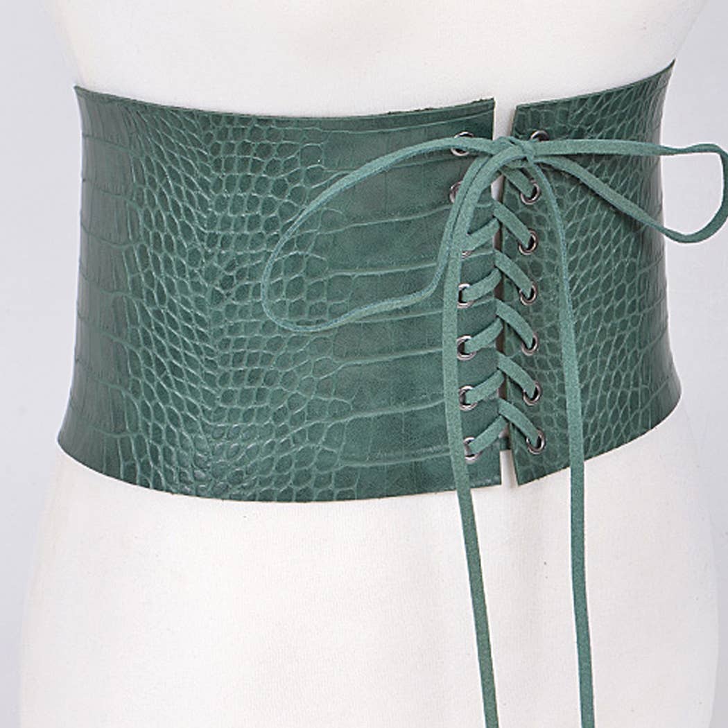 PLUS SIZE - WIDE FRONT TIE CORSET LADY BELT