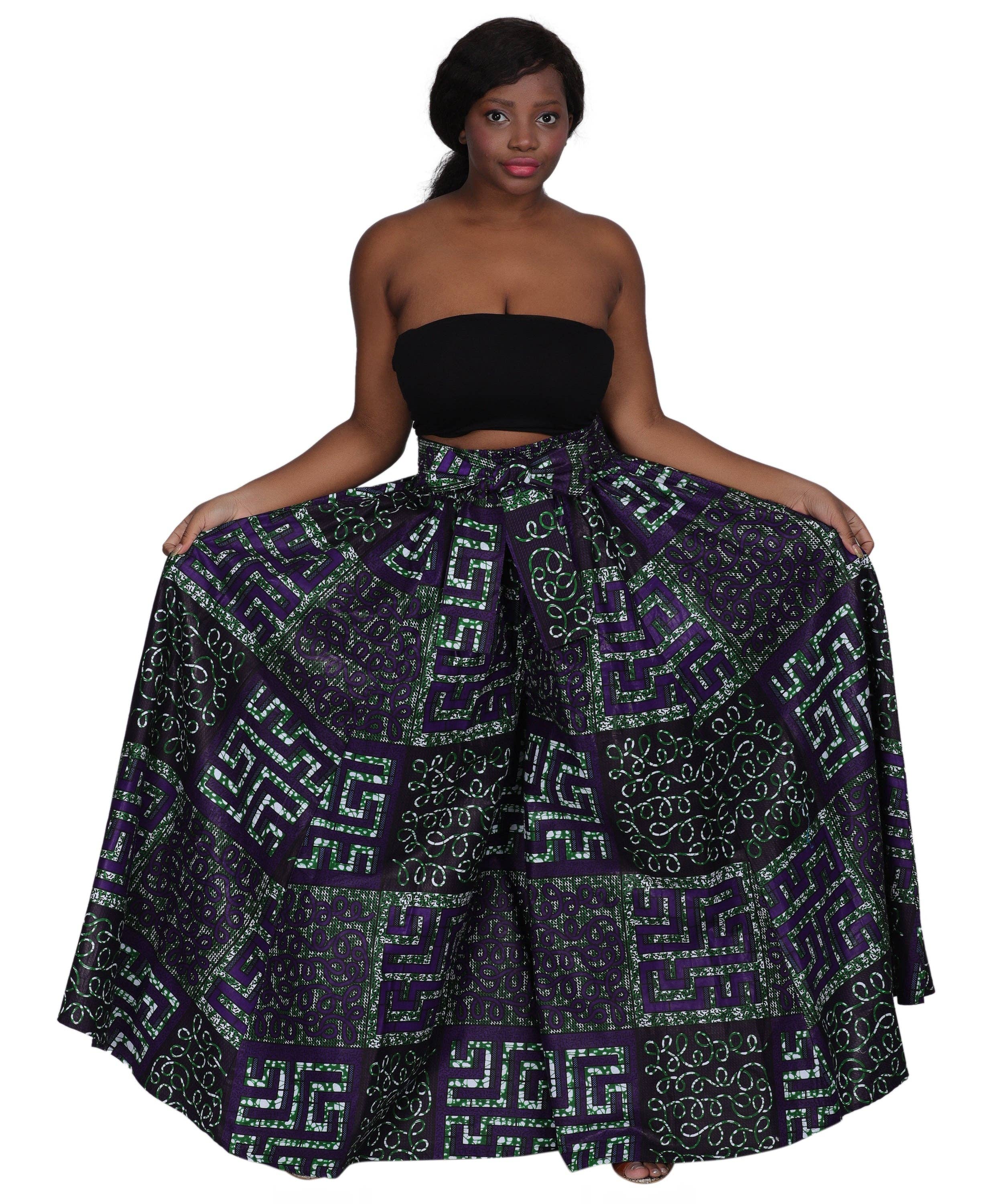 African Print Palazzo Pants 61-234