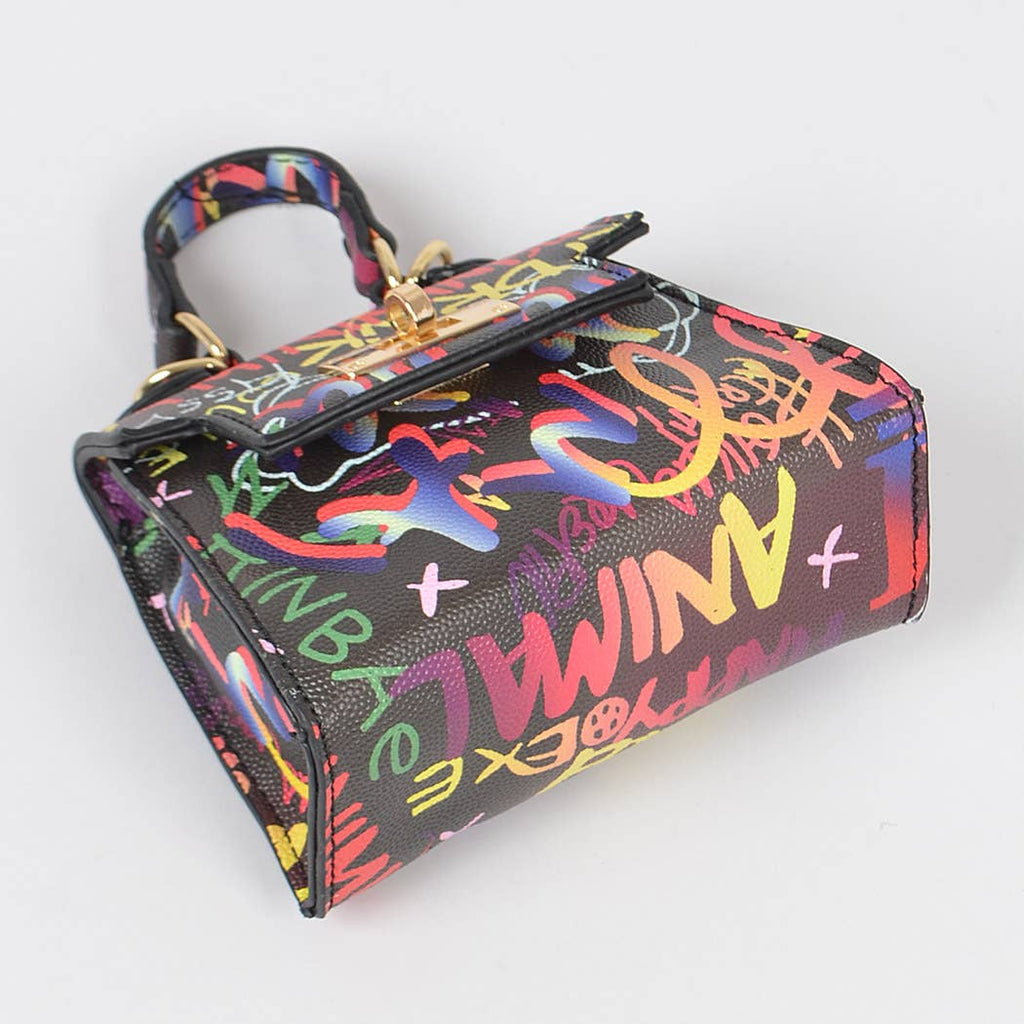 Multi Graffiti Mini Handle Bag