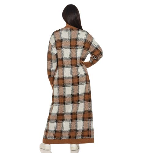 PLAID KNIT CARDIGAN BELTED