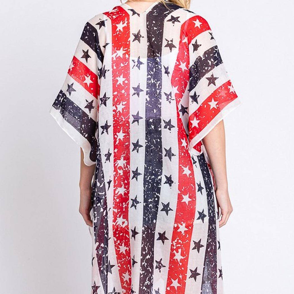 STRIPE AND STAR AMERICAN FLAG KIMONO
