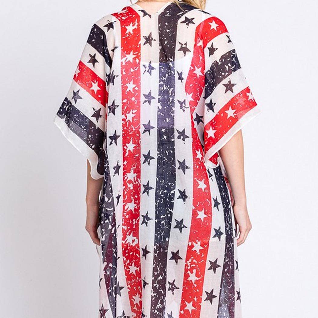 STRIPE AND STAR AMERICAN FLAG KIMONO