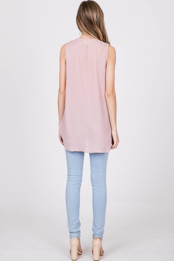 Light Blue Sheer Sleeveless Tank Top 5014IMT