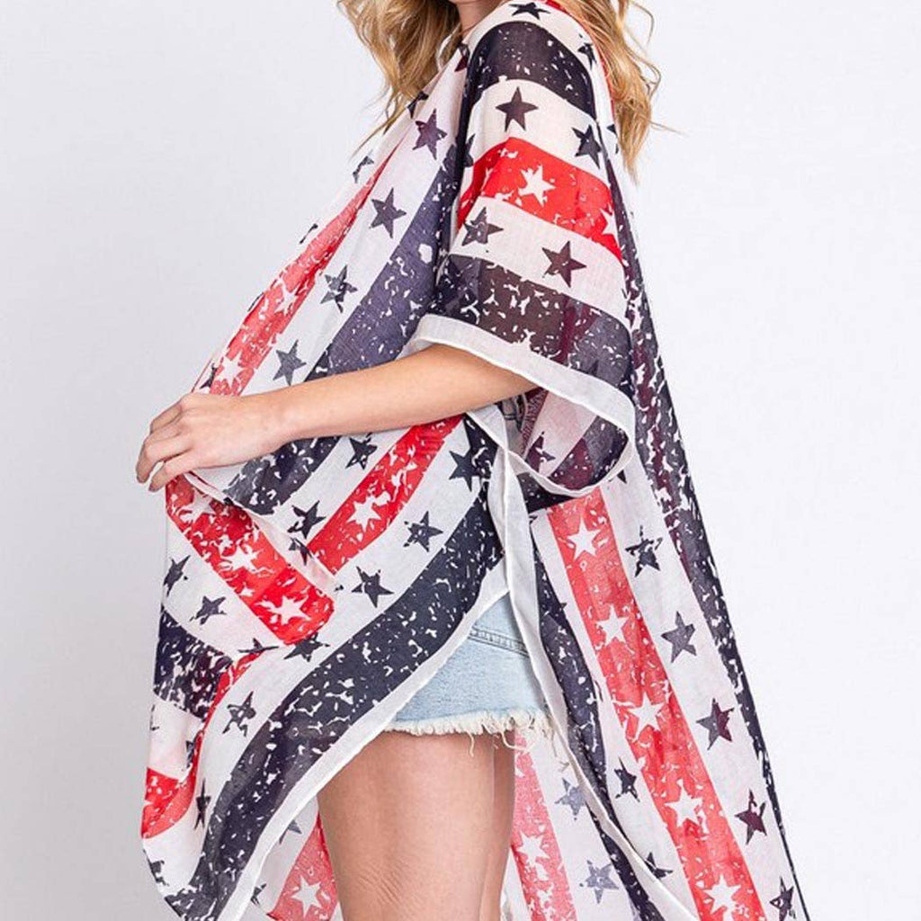 STRIPE AND STAR AMERICAN FLAG KIMONO