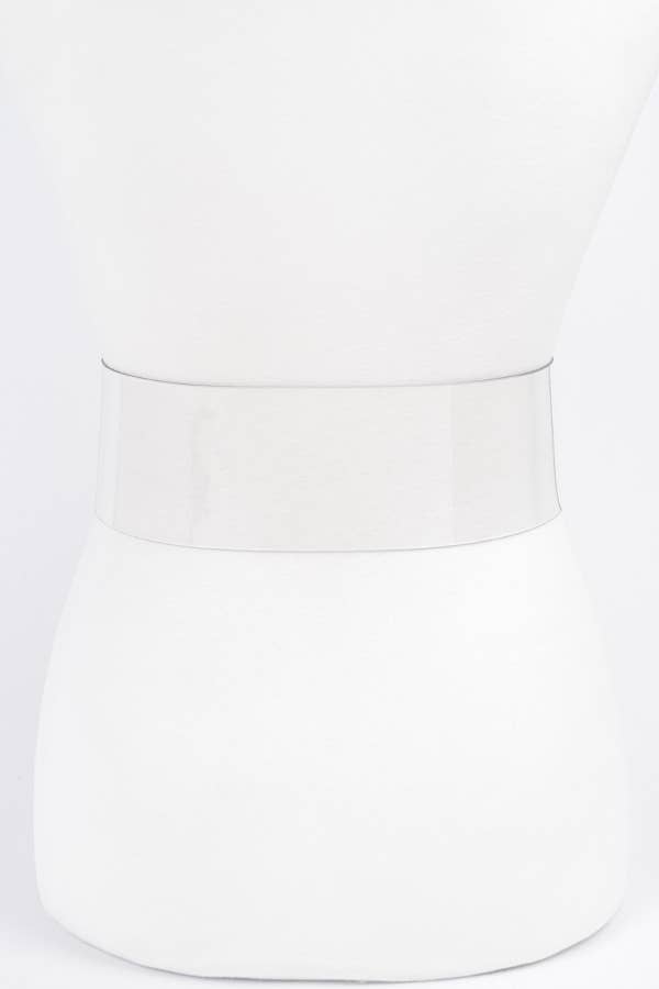 Big Vintage Round Metal Buckle Clear Belt