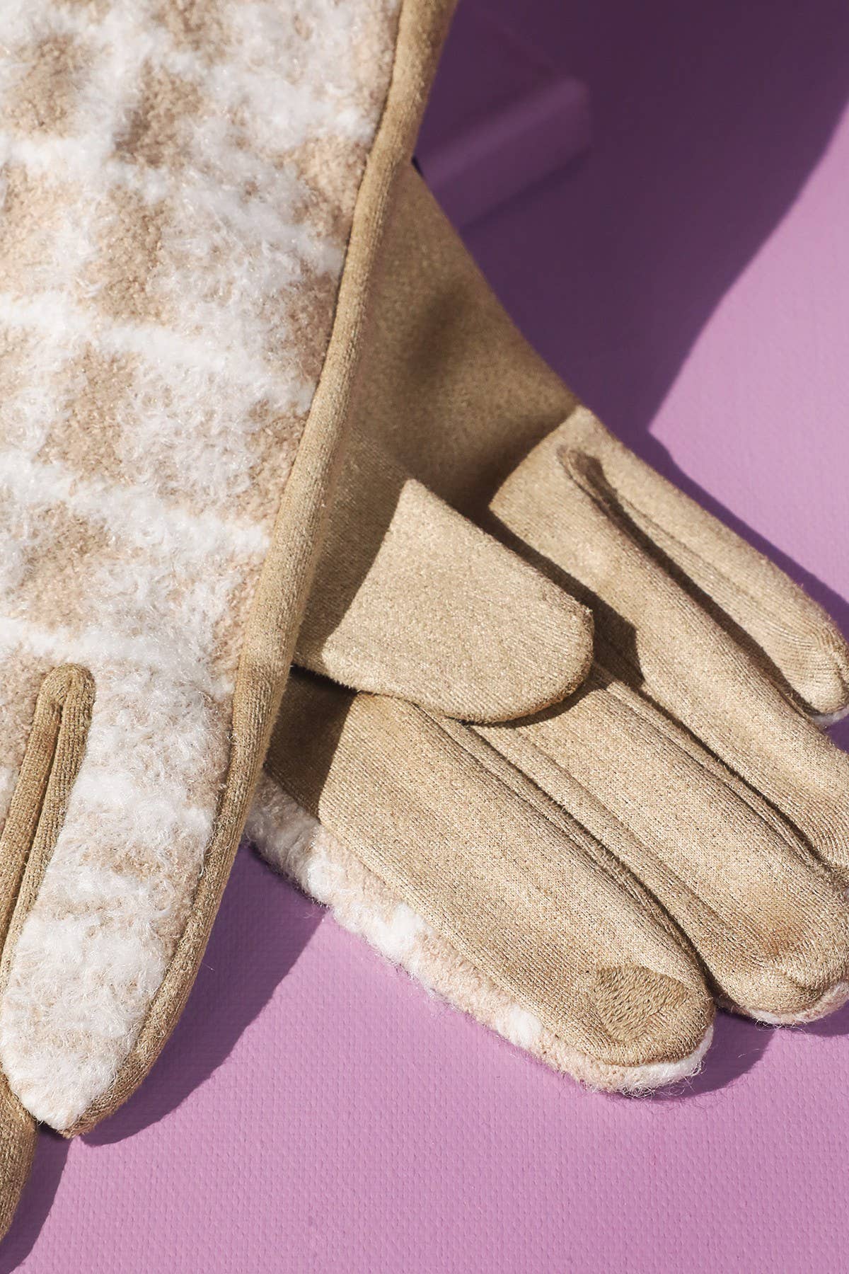 Fuzzy Check Plaid Smart Touch Gloves