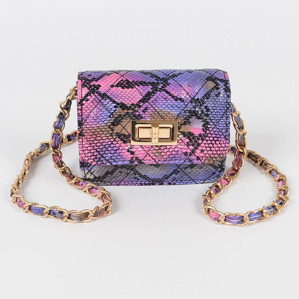 New Multi Snake Print Mini Bag