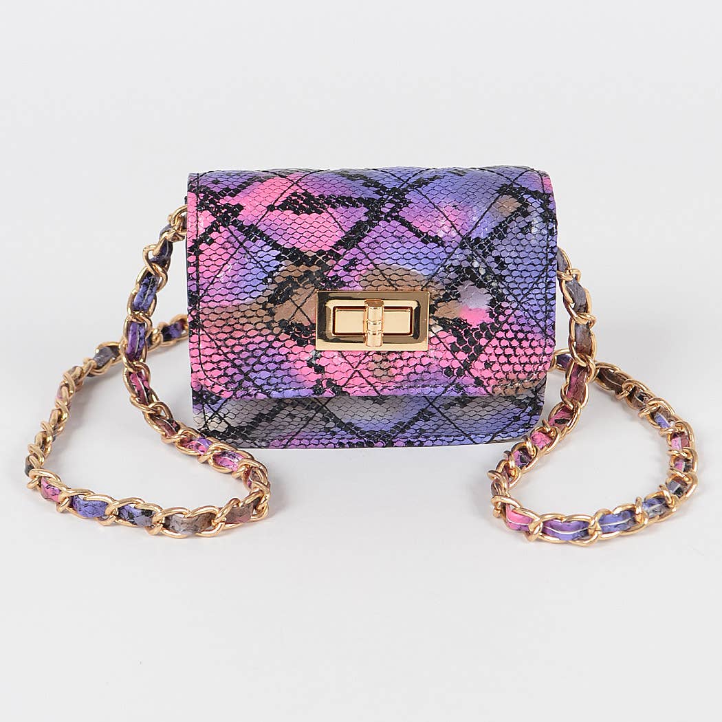 New Multi Snake Print Mini Bag