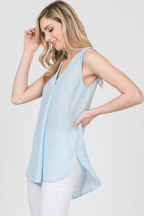 Light Blue Sheer Sleeveless Tank Top 5014IMT