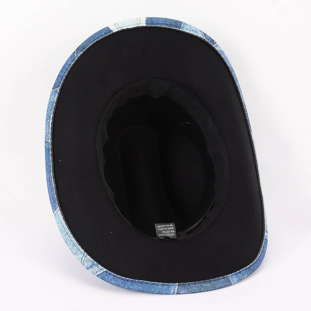 Cotton Denim Print Cowboy Hat