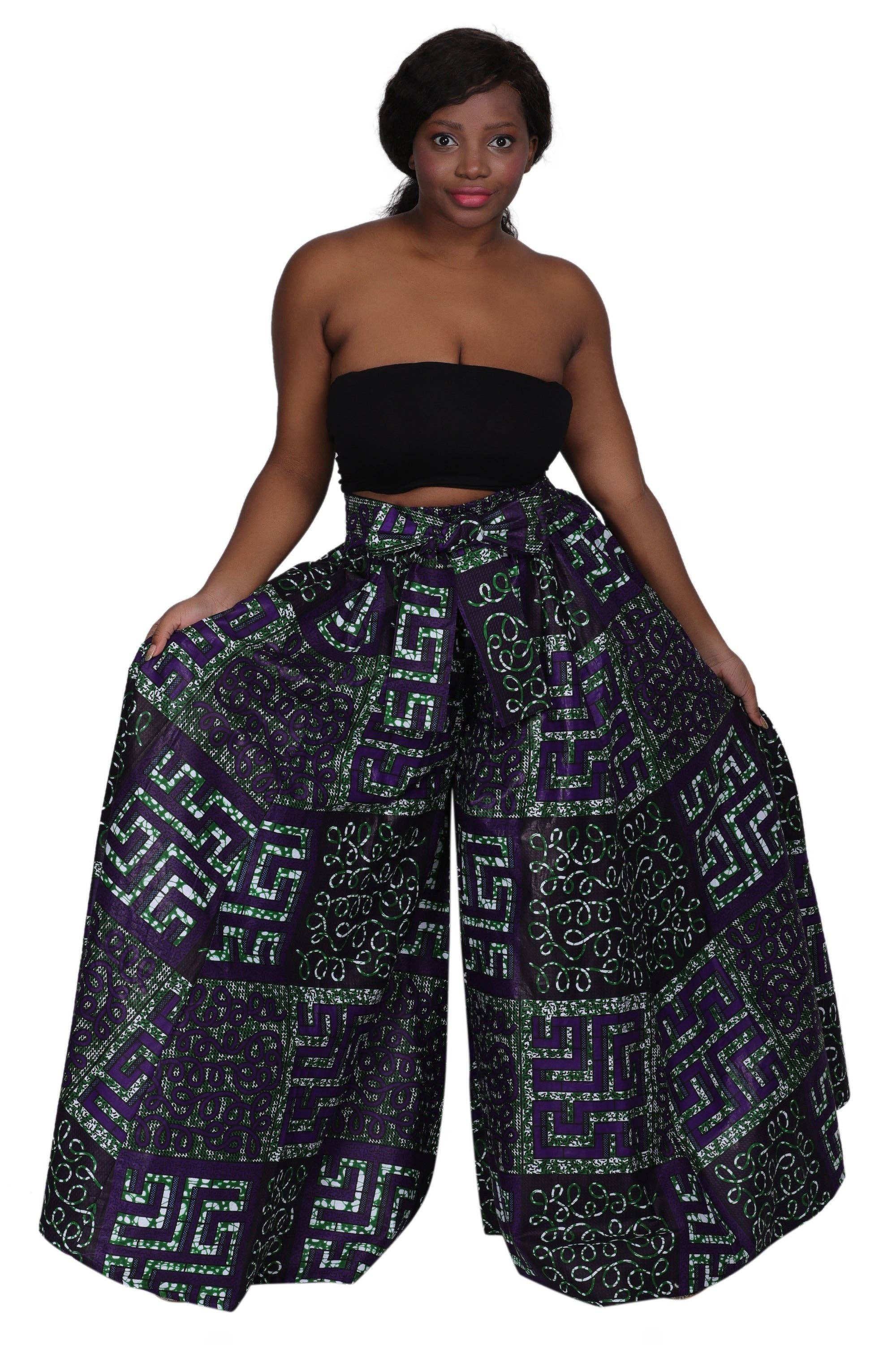 African Print Palazzo Pants 61-234