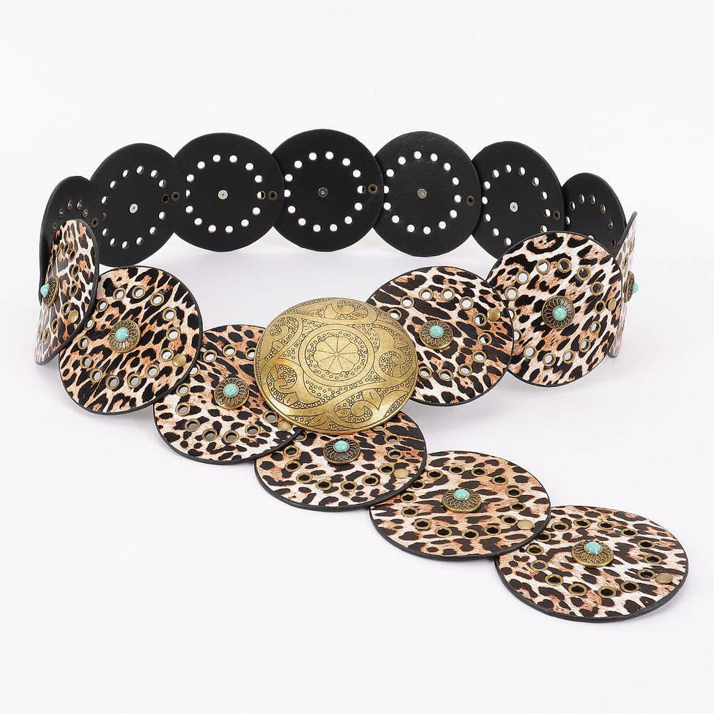 Faux Leather Disc Belt