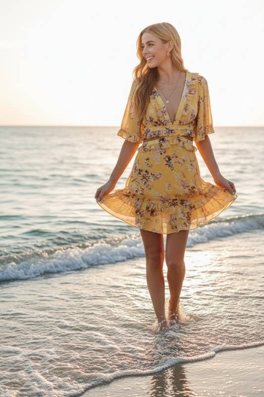 Floral Print Ruffle Everyday Dress 5101IMD