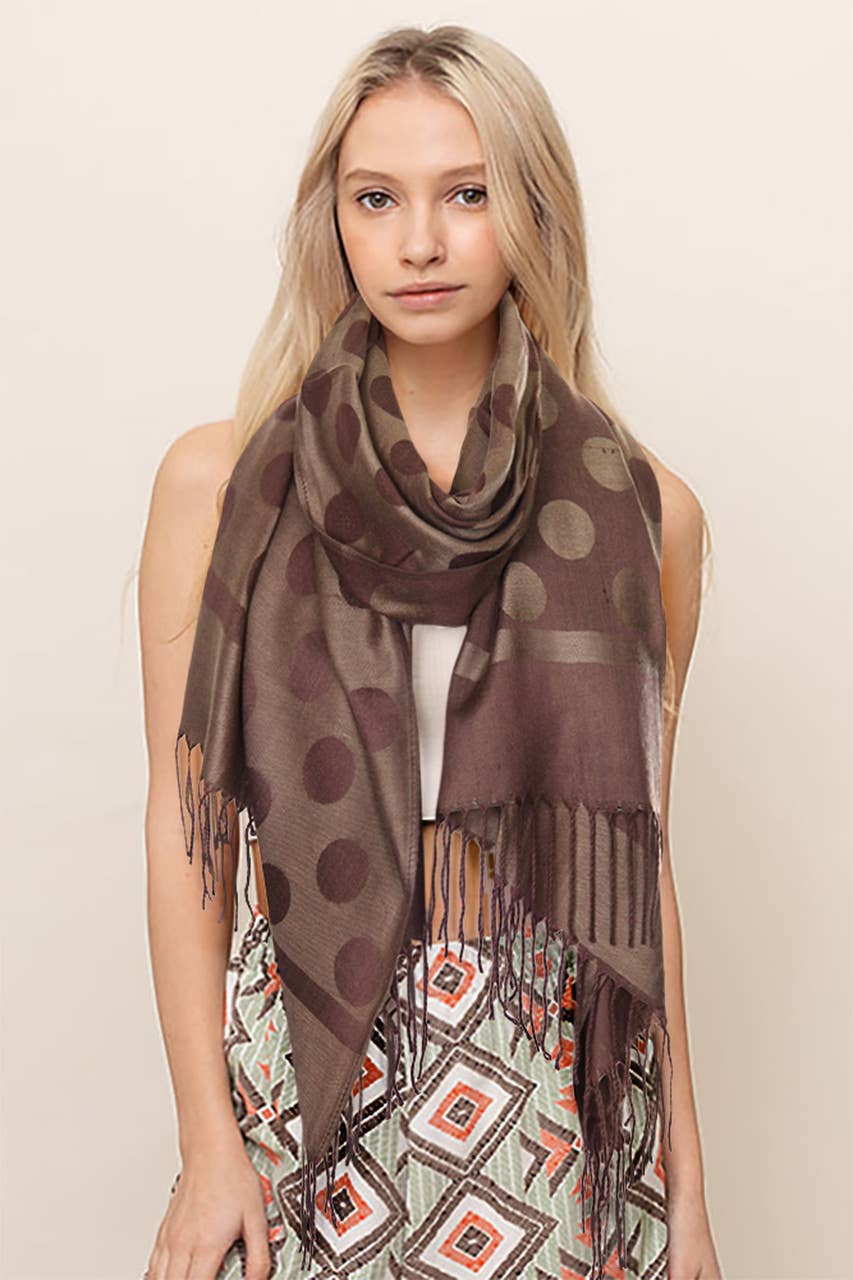 Polka Dot Pattern Pashmina Scarf
