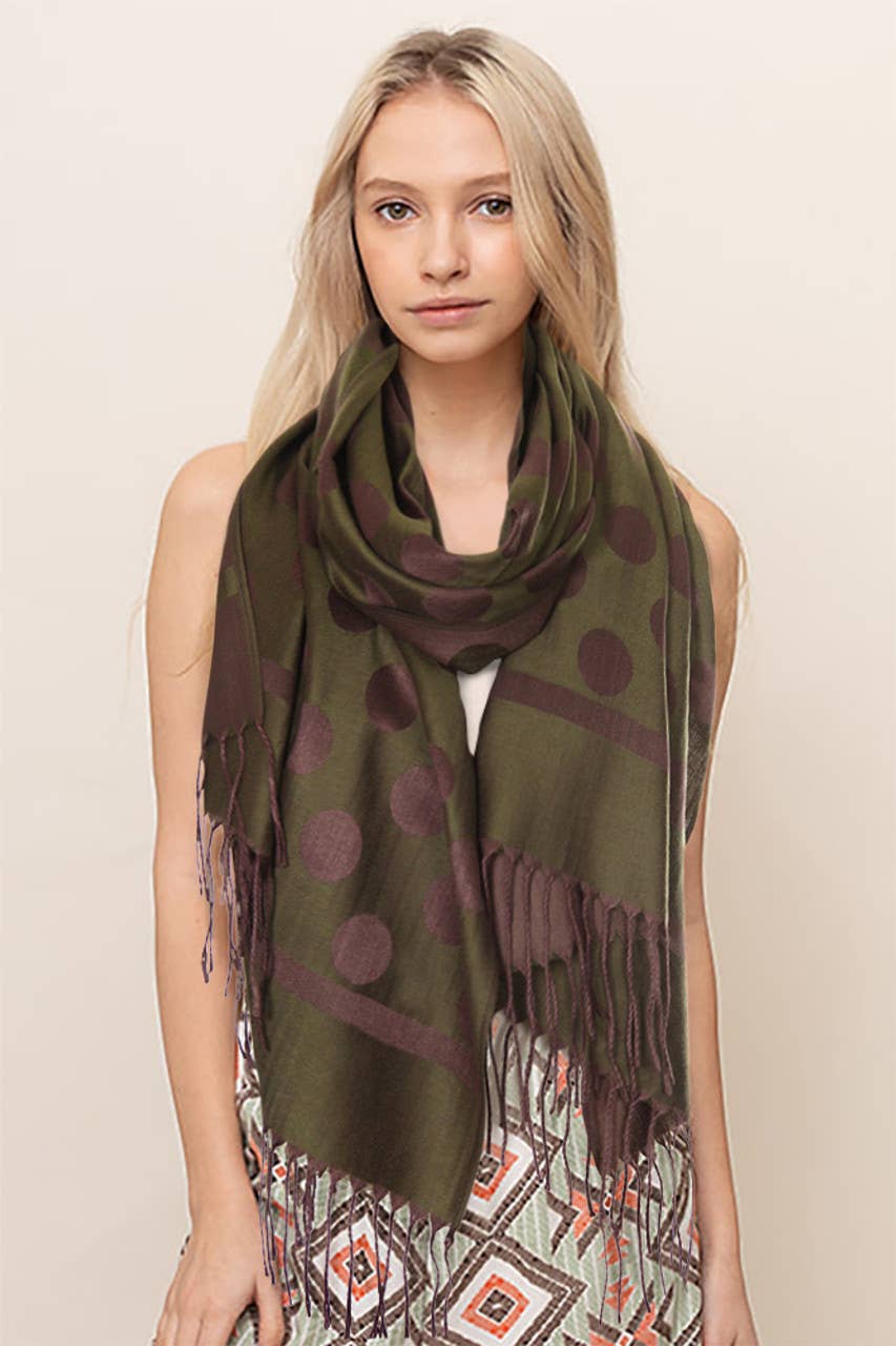 Polka Dot Pattern Pashmina Scarf