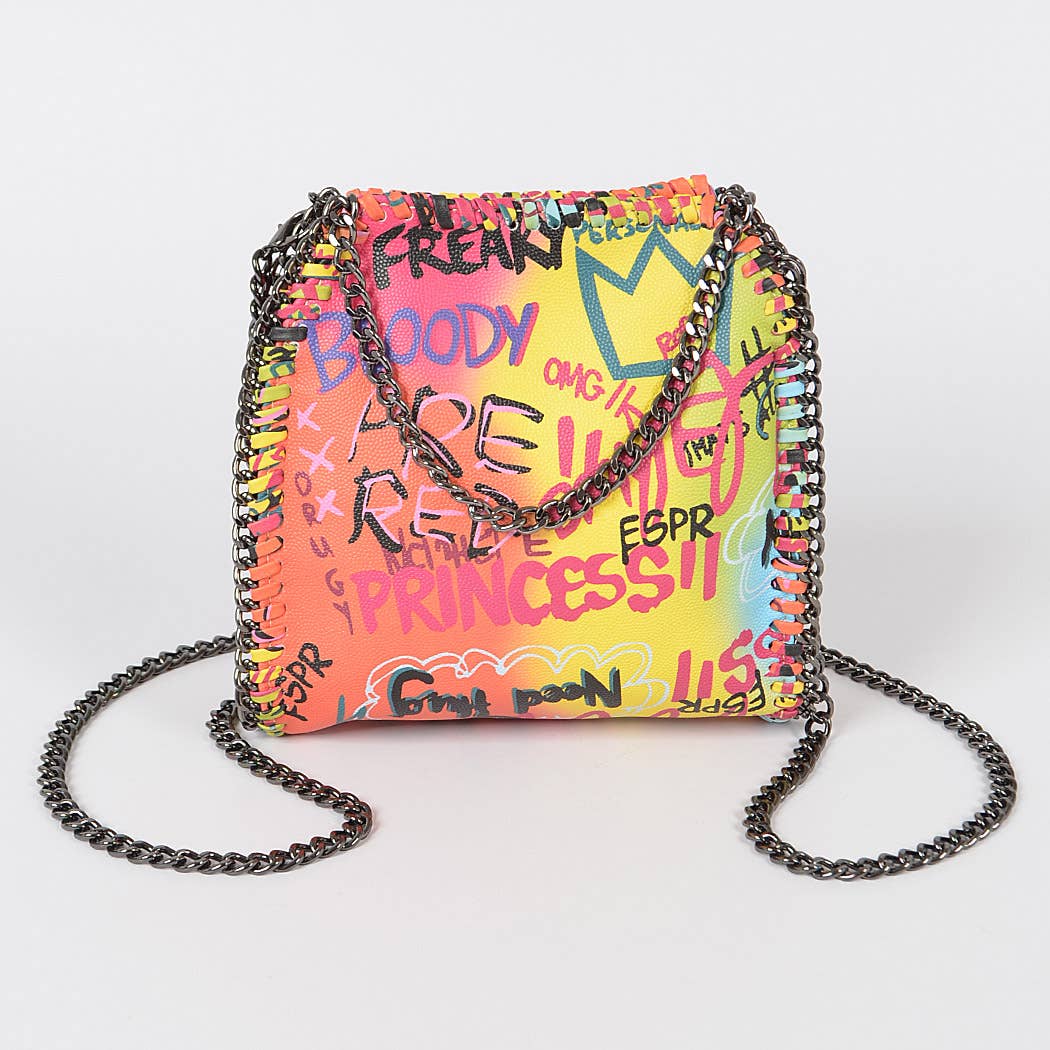 Graffiti Metal Chain Clutch