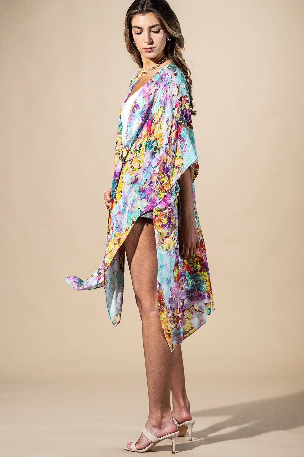 Wild Petal Viscose Kimono