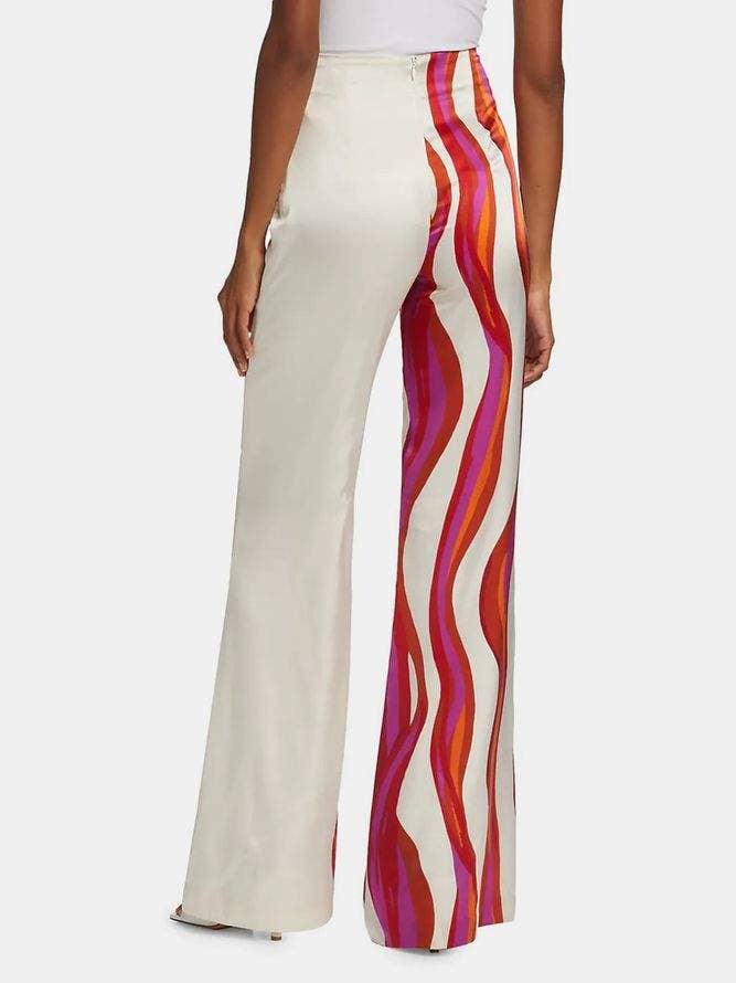 Shoulder blouses and casual pants two pieces set