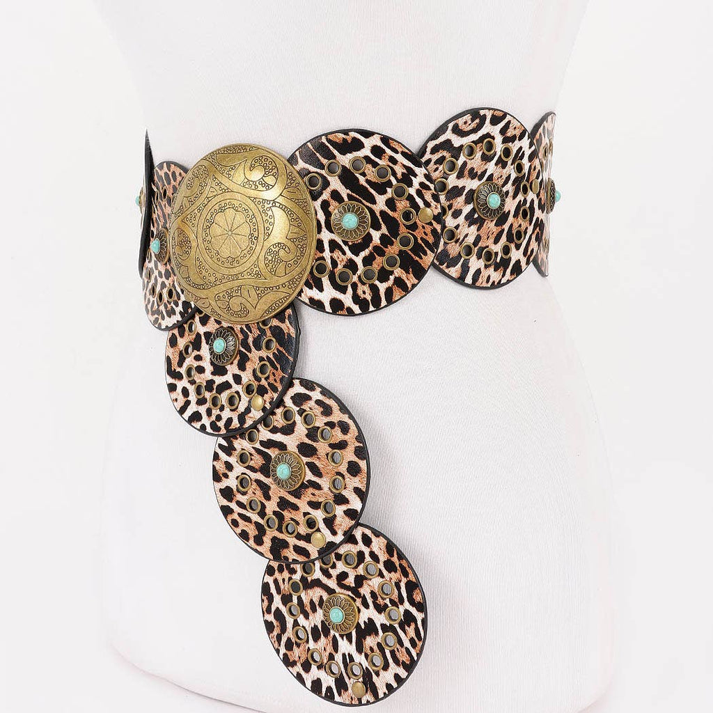 Faux Leather Disc Belt