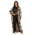 PLAID KNIT CARDIGAN BELTED