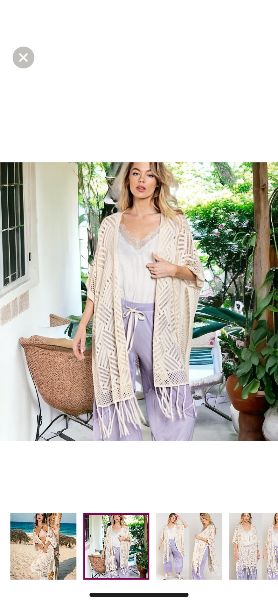 POL Crochet Knit Open Kimono