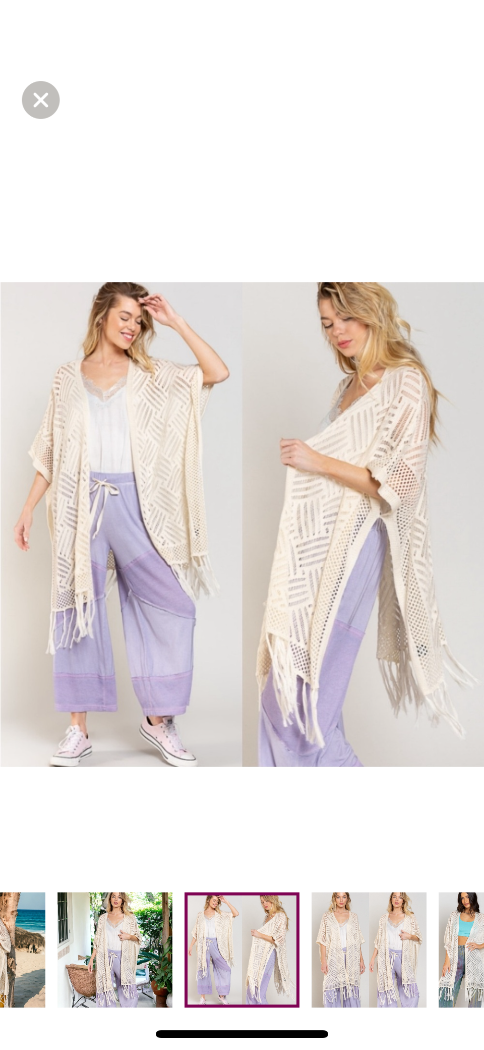 POL Crochet Knit Open Kimono