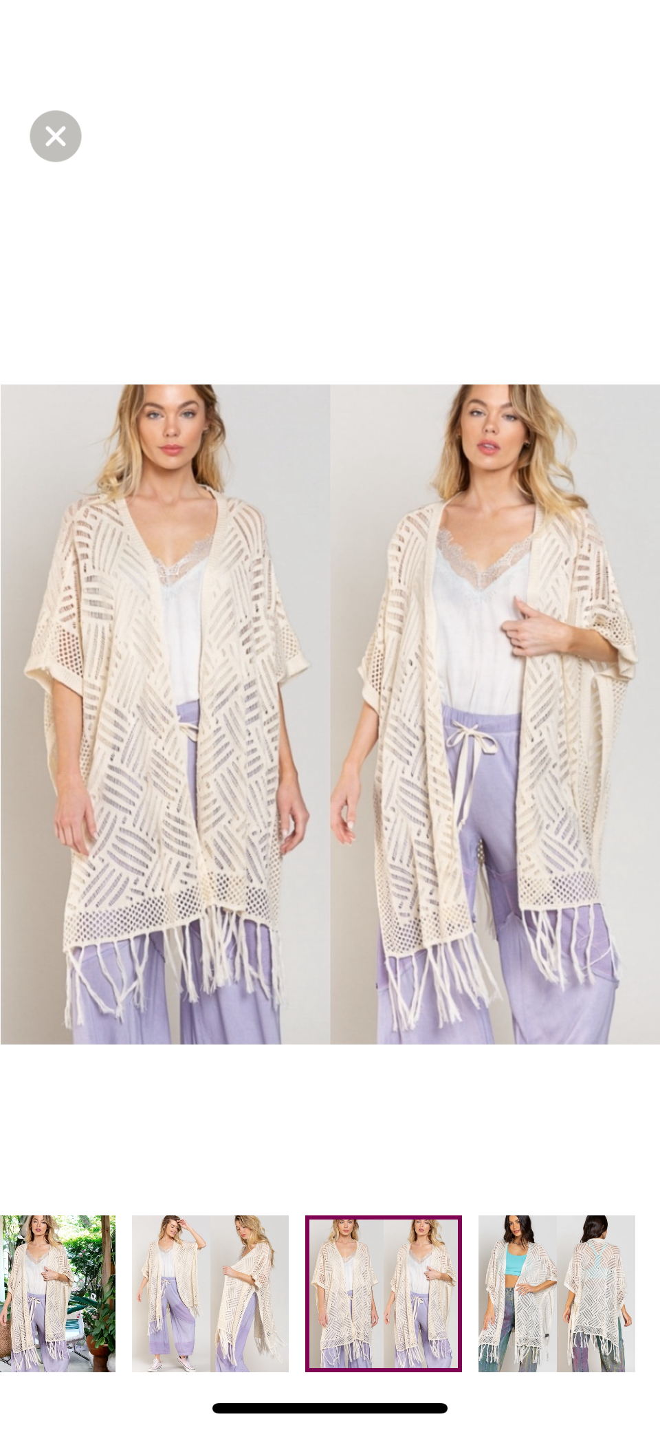 POL Crochet Knit Open Kimono