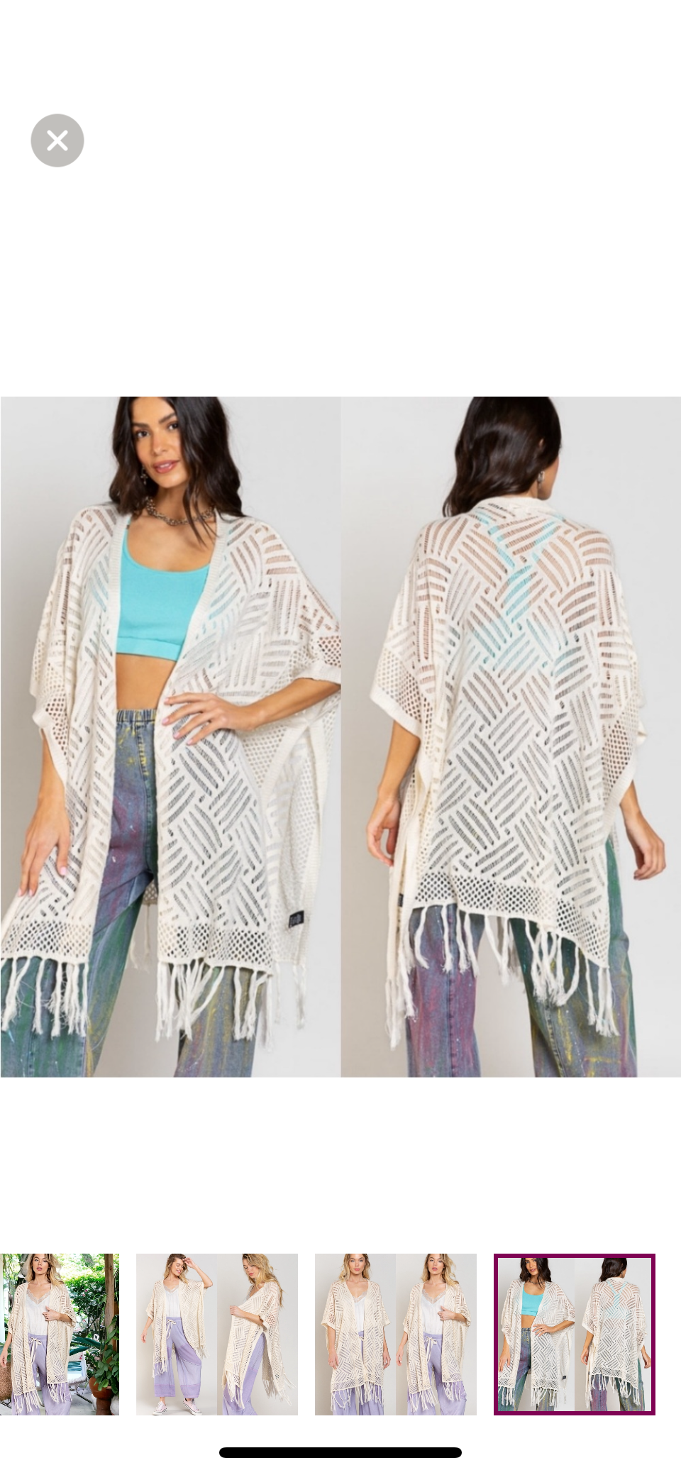 POL Crochet Knit Open Kimono