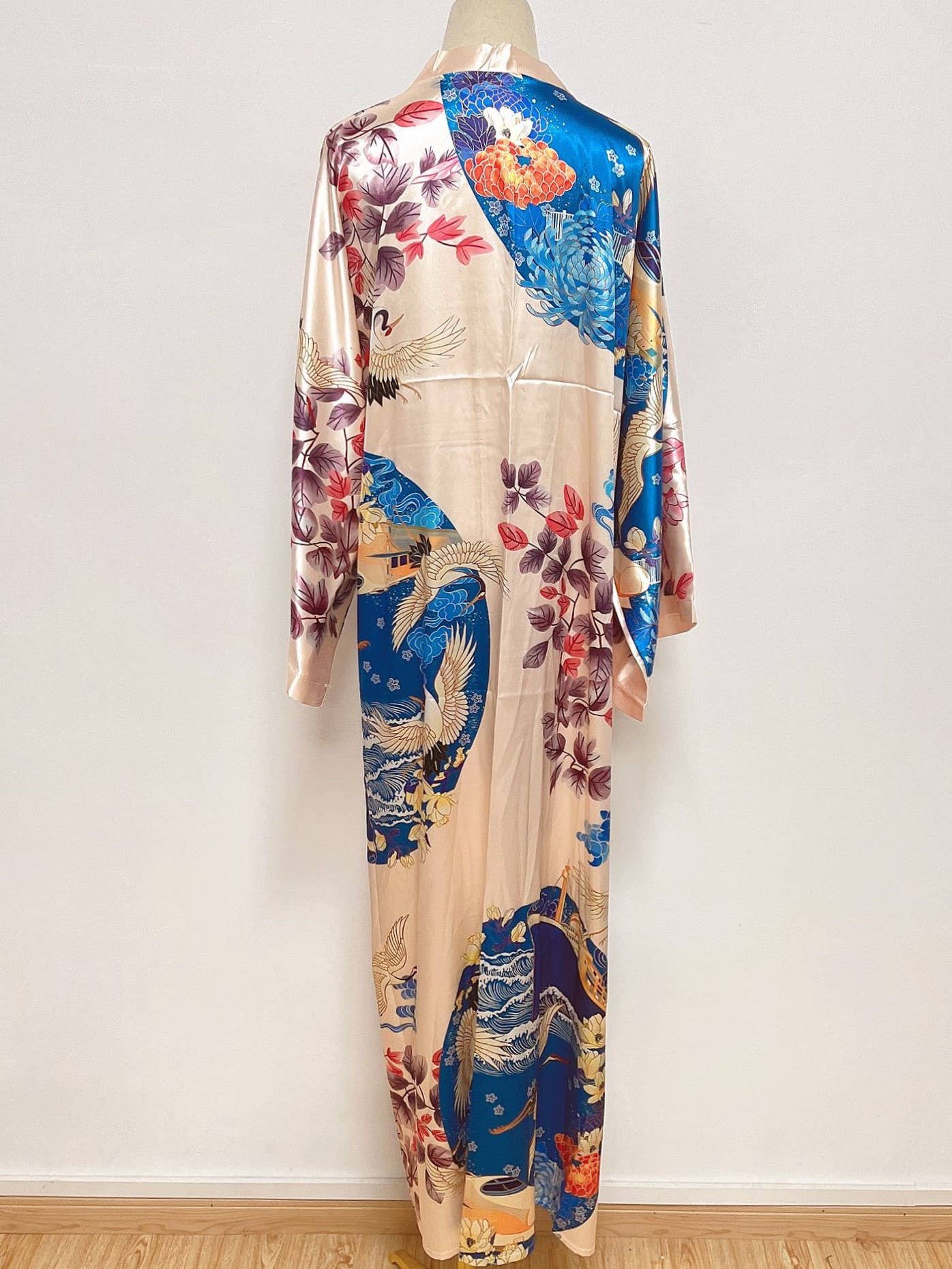 Satin Boho Floral Printed Kimono Cardigan 14 Colors