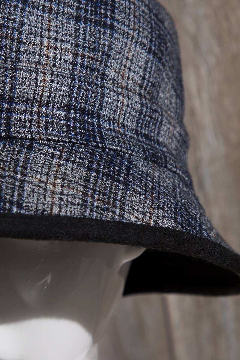 Reversible Plaid Print Bucket Hat