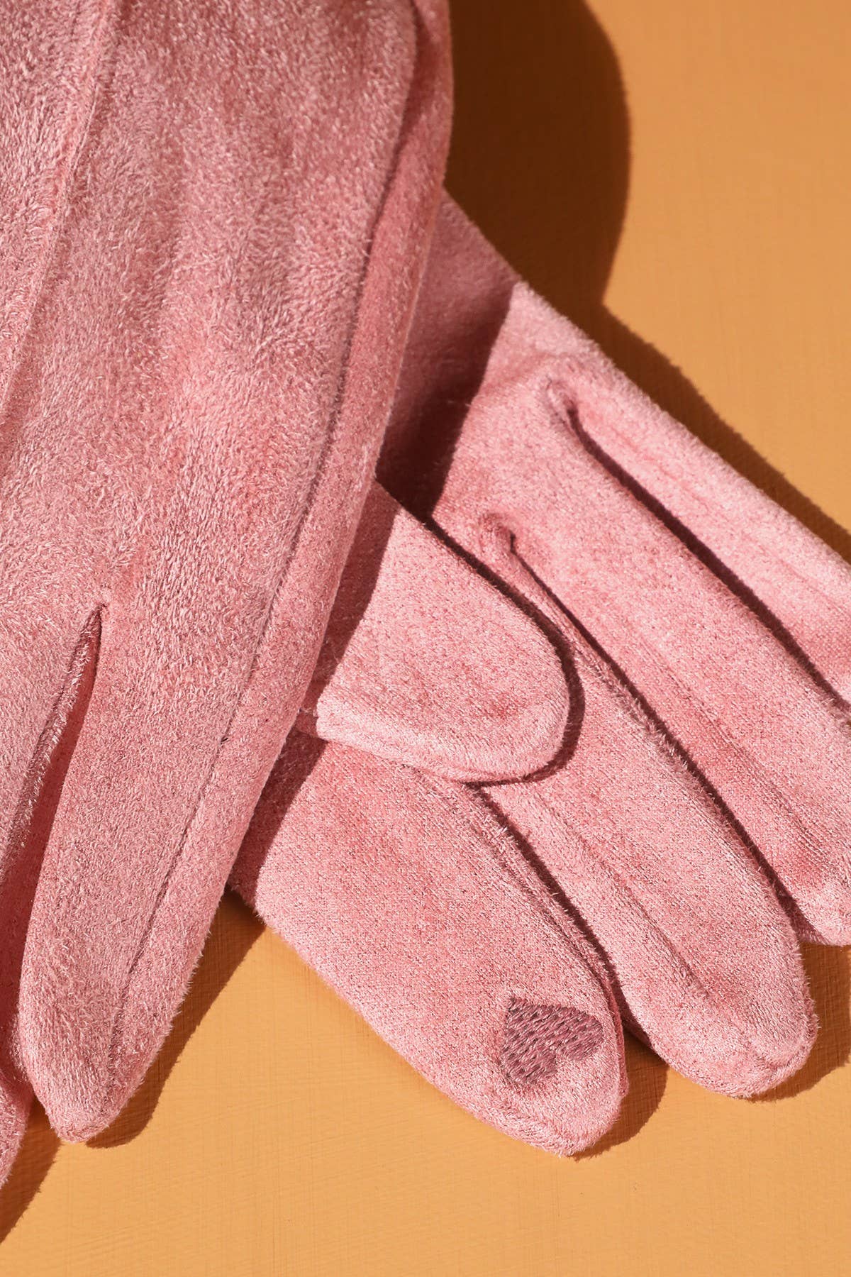 Faux Suede Band Smart Touch Gloves