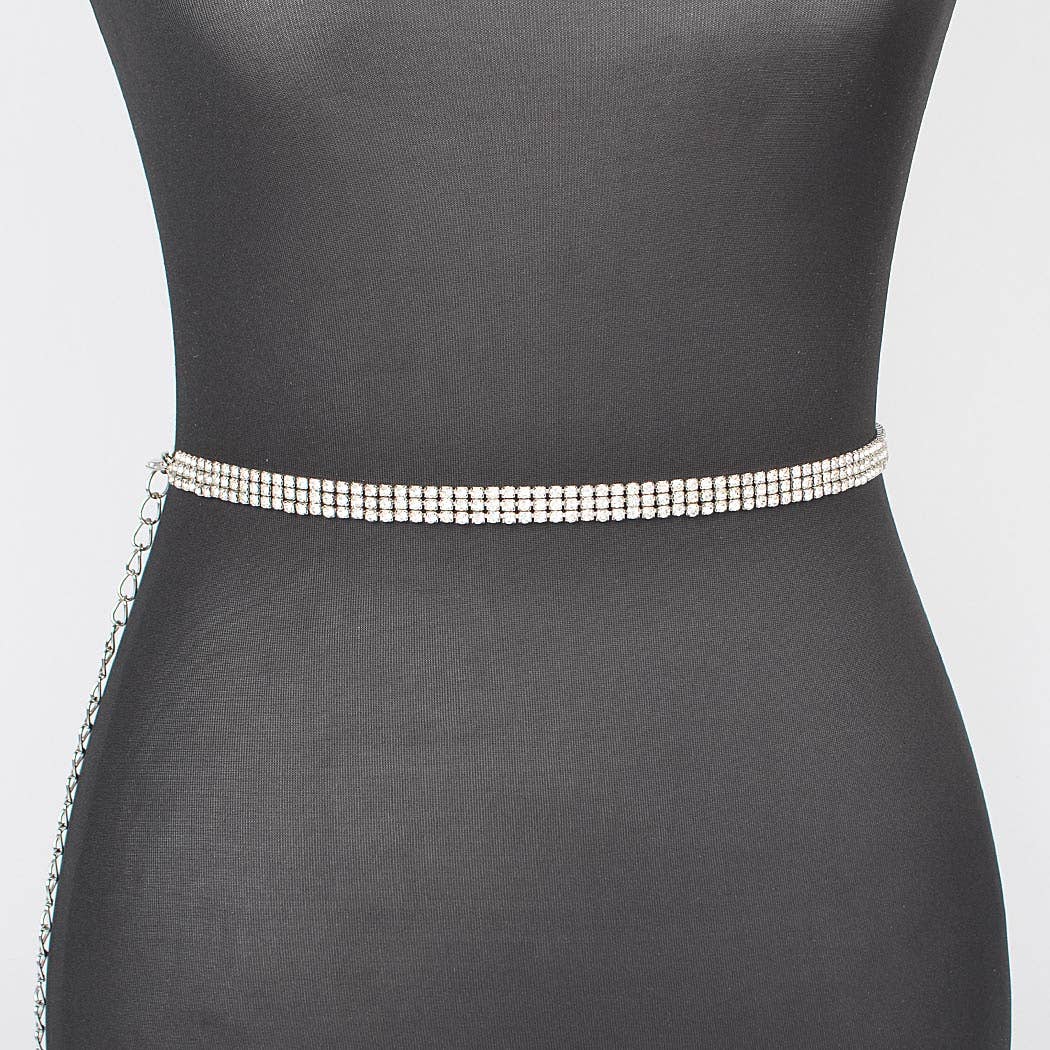 Rhinestone Plus Size Chain Belt