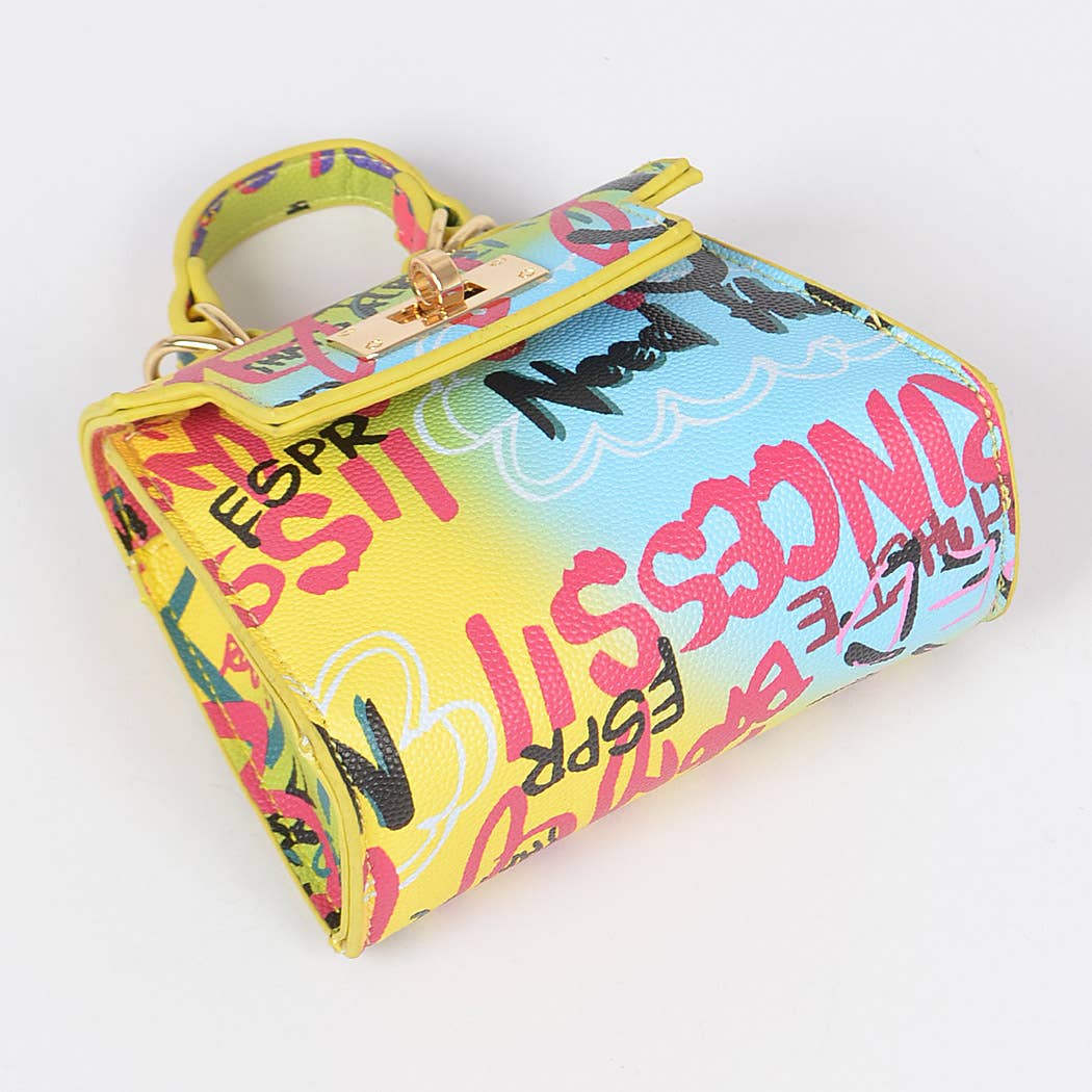 Multi Graffiti Mini Handle Bag